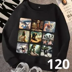 イタリアンブレインロット トレーナー 120cm 黒 長袖 裏起毛 海外ミーム