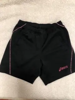 asics 黒 ショートパンツ ピンクラインのサムネイル