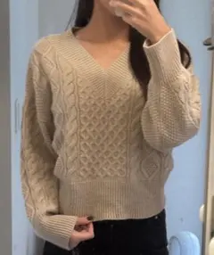 【セシルマクビー】✳︎CECIL McBEE✳︎ニット✳︎セクシー✳︎リボン✳︎ケーブル✳︎