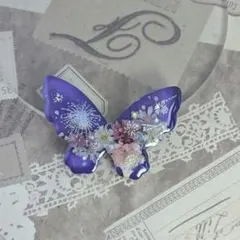 688 手書き花火✴夜空✴ハート✴レジンヘアゴムキーホルダーブローチ