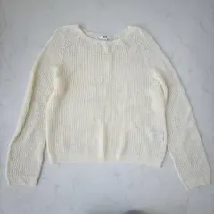 UNIQLO メッシュニット クルーネック M（C440）