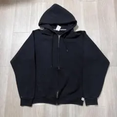 RUSSELL ATHLETIC S ジップパーカー フーディ 黒 裏起毛