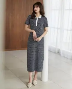 【Her lip to/FOR HER】Scalloped Polo Dress