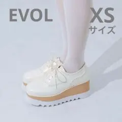 【XS-LLサイズ展開・軽量】軽量厚底レースアップシューズ アイボリー　白　XSのサムネイル