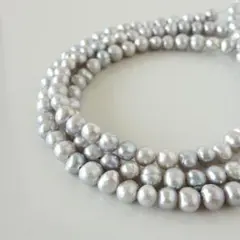 淡水パール ポテト ライトグレー 5mm 55cm