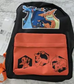 【新品】　ポケモン リュック 黒　オレンジ