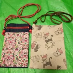 パンダ柄と猫柄のポシェット2点セット