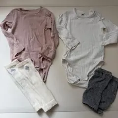 H&M ロンパース 2枚セット 9-12M ＋レッグウォーマー2足