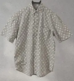 90s OLD STUSSY モノグラム シャツ グレー USA製　希少Sサイズ