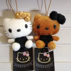 新品ハローキティ ストラップ　日焼けキティ&キティちゃん2個セット　全長約10㎝