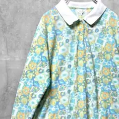 Chlo SPORTS クロエ　スポーツ　長袖　ポロシャツ　L デサント　レトロのサムネイル