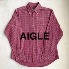 AIGLE エーグル 旧タグ 赤 長袖チェックシャツ アウトドアのサムネイル