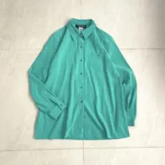 90s vintage 長袖シャツ グリーン L 古着女子 アメカジ レトロ