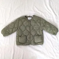 ZARA アウター キルティング ジャケット オリーブグリーン 春 100