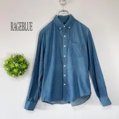 RAGEBLUE 【M】ダンガリーシャツ　ドット柄 薄手　コットンのサムネイル