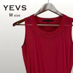 YEVS イーブス シースルー ワンピース ドレス チュニック 赤 M 0055のサムネイル