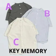 KEYMEMORY 半袖シャツ 白 タックデザイン - メルカリ
