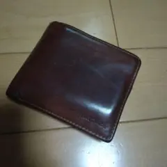 ポールスミス　レザー二つ折り財布　茶　マルチストライプ