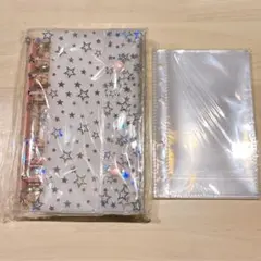 シール帳 クリアバインダー A6 リフィル10枚セット ピンク 桃色 星