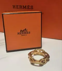 HERMES シェーヌダンクルスカーフリング ローズゴールド