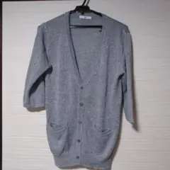 HARE リネン七分袖カーディガン グレー Sのサムネイル