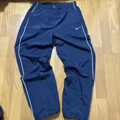 00’s ナイキ 刺繍　ロゴ　y2k ナイロンパンツ ネイビー　アーカイブ