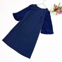 美品✨SKM（38）五分袖ワンピース パーティードレス ネイビー 卒業 入学式