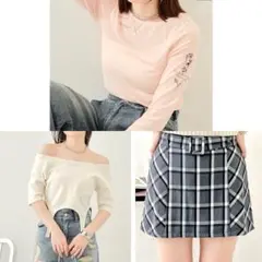 【新品・未使用】Chico シアートップス オフショルT ミニスカート セットのサムネイル