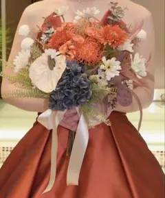造花　ウェディング　ブーケ　ウエディング　秋婚　冬婚　ブートニア