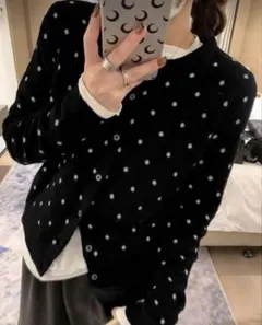 shein ドット柄 カーディガン