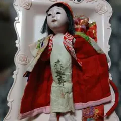 古い人形◇お座り人形 髷結い◇紙箱入り 抱き人形 昭和レトロ 日本人形