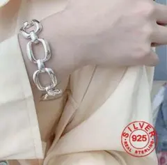 シルバー925 ヘビー アンカーチェーン カフブレスレット ヴィンテージ
