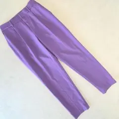 アーヴェヴェ スラックスパンツ ストレッチ パープル レディース ボトムス M