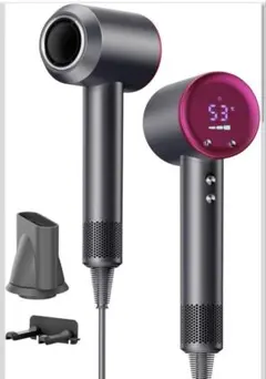 ドライヤー 静音 瞬間速乾 4段階温度調節 高濃度マイナスイオン 温風表示