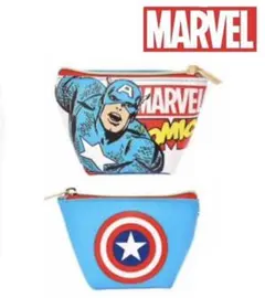 ②【マーベル】MARVELキャプテン・アメリカ ポーチ(S) コミック