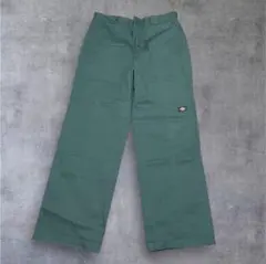 【極太】Dickies ダブルニー ワークパンツ ハンターグリーン W34