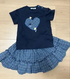 ファミリア　半袖Tシャツ&リバーシブルスカート　90
