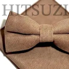 結婚式　メンズ　ベージュ　蝶ネクタイ　チーフ　無地　新郎新婦　結婚式 Fww