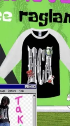 【美品】最安値‼️hatecreation fuckin love raglanのサムネイル