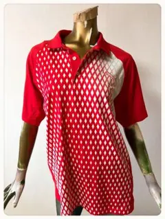 ☘️T23066☘️PUMA 格子柄グラデーション メンズ ゴルフ ポロシャツ Lのサムネイル
