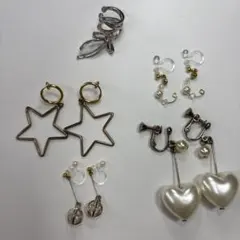 パール付きフープイヤリングセット