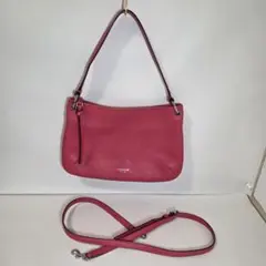 【美品】COACH コーチ 2WAY ショルダーバッグ ピンク レザー