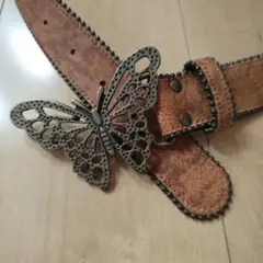 蝶バックル ベルト　アメカジ　ウエスタン