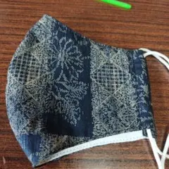 和柄 布マスク 立体型 アジャスター付きハンドメイドのサムネイル
