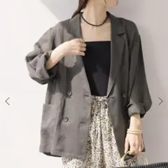 ウィムガゼット リネン ラミージャケット 24SS チャコールグレー 近年