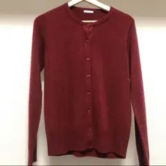 GU/カシミヤタッチカーディガン　ボルドーレッド