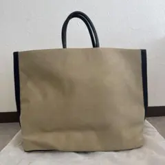 ADAM ET ROPE 大容量トートバッグ ベージュ×黒のサムネイル