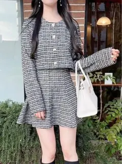 GRL ツイードミニスカート