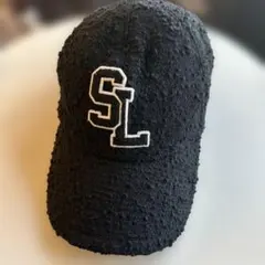 未使用級 サンローランパリ キャップ SLロゴ ツイード ウール 57