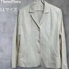 ThreeFlora レザージャケット ホワイト LLサイズのサムネイル